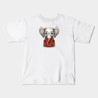 Baby Elephant with Glasses and Polish Flag Kids T-Shirt